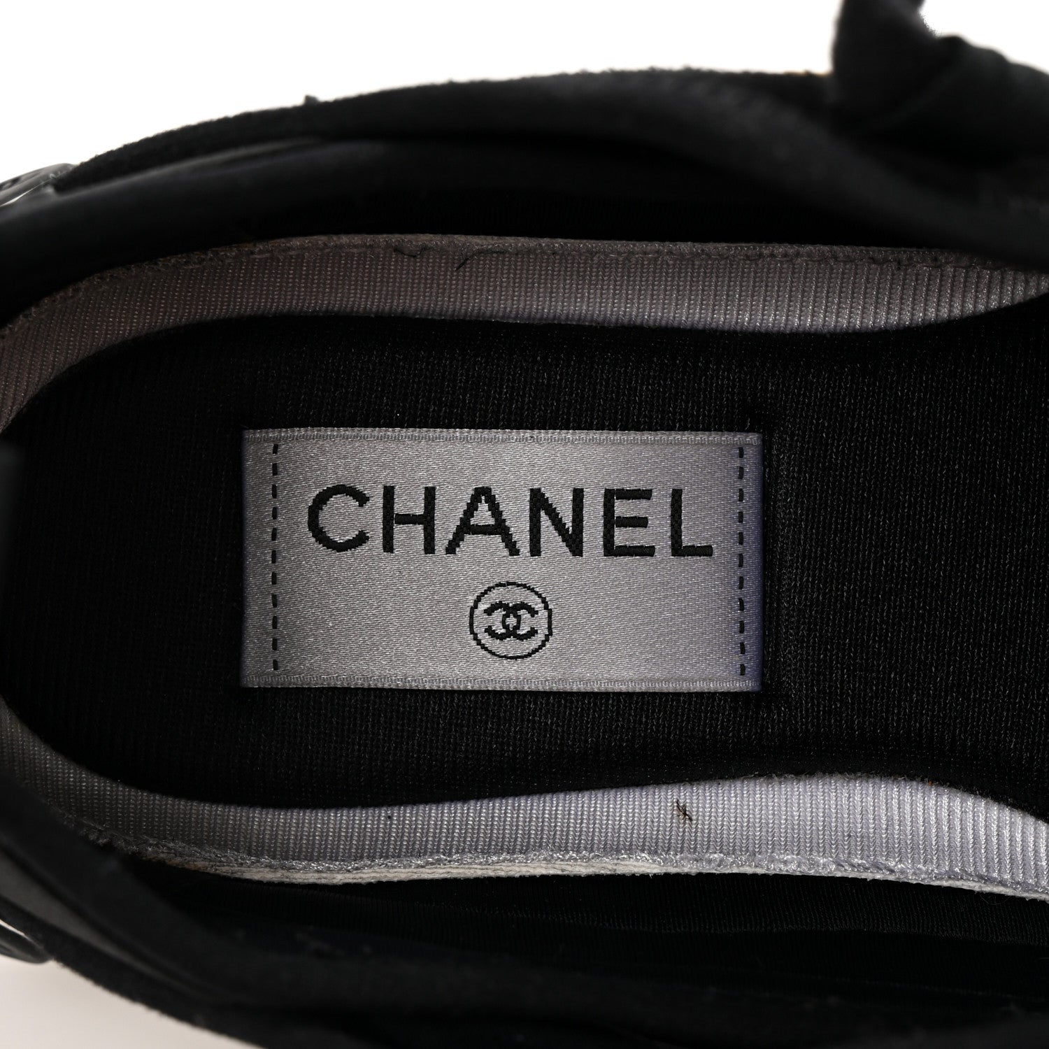 Chanel Velvet Calfskin Mixed Fibers CC Sneakers 36 Black