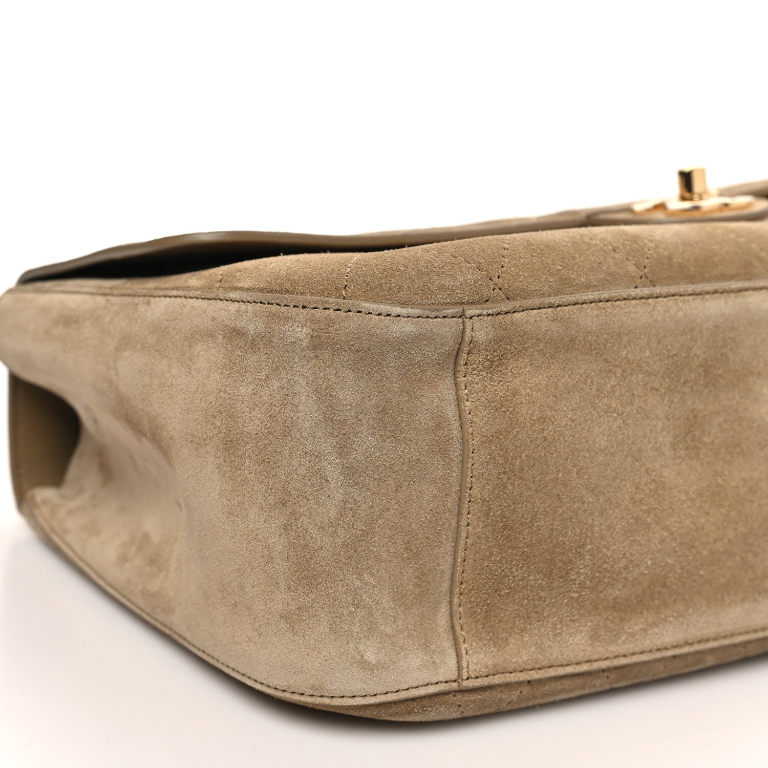 Chanel Suede Calfskin Small Souplissimo Maxi Flap Dark Beige