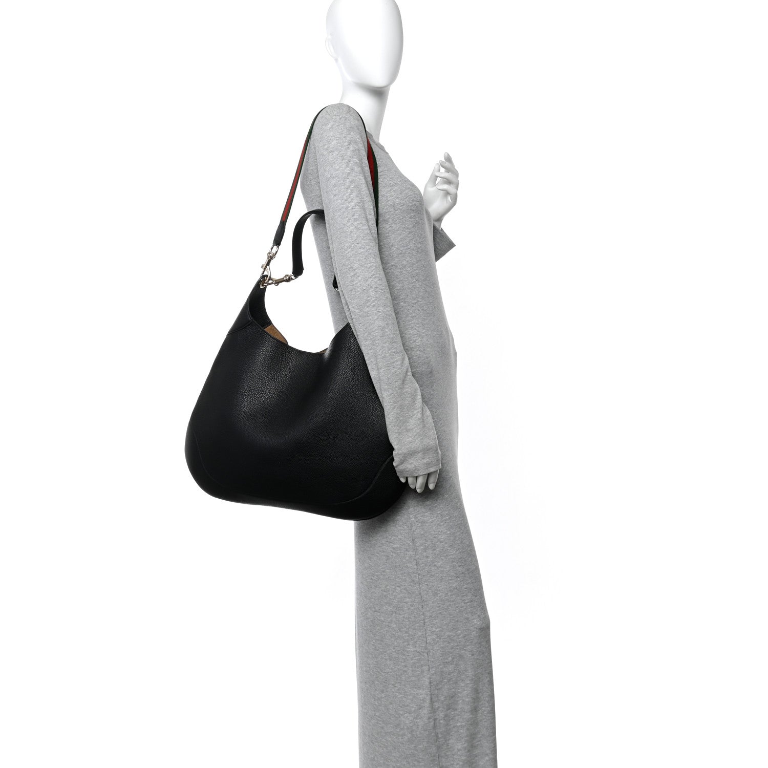 Gucci Soft Grained Calfskin Maxi B Hobo Black