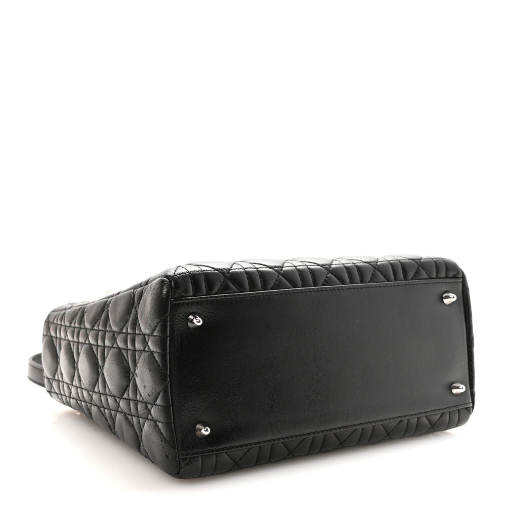 Christian Dior Lambskin Cannage Medium Lady Dior Black