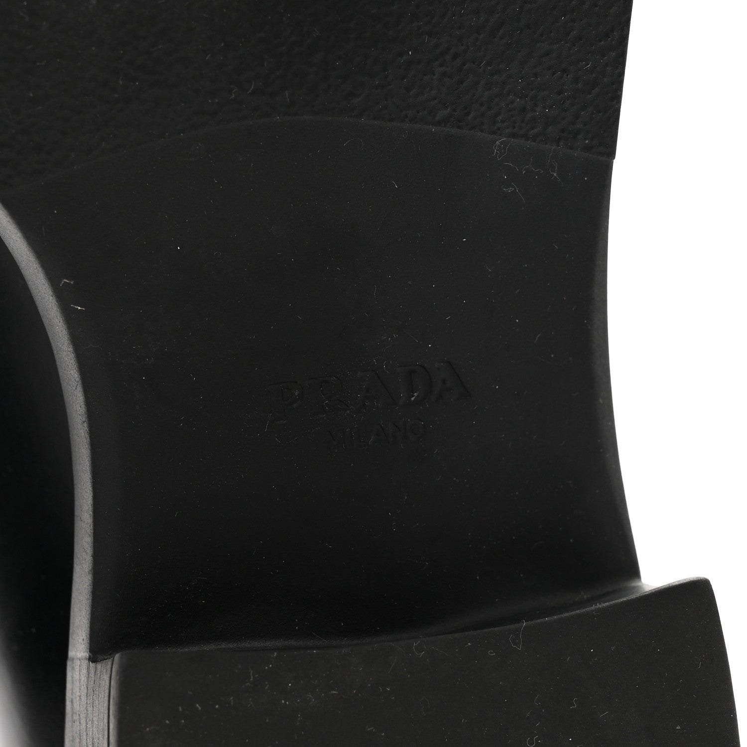 Prada Spazzolato Metal Triangle Logo 50mm Loafers 36.5 Black