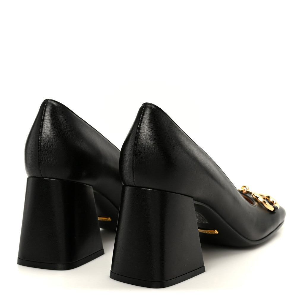 Gucci Malaga Kid Horsebit 75mm Pumps 38 Black