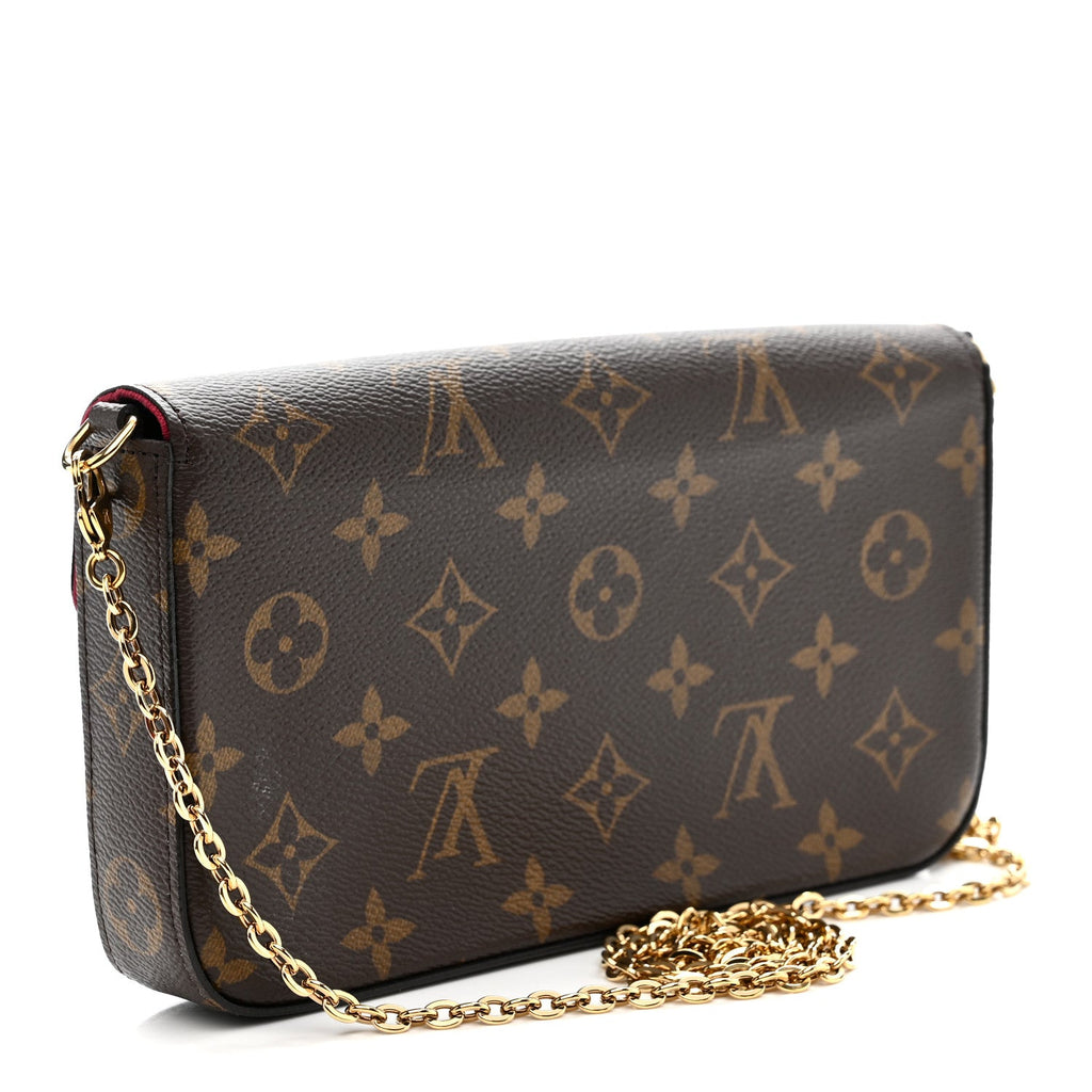 Louis Vuitton Monogram Pochette Felicie Chain Wallet Fuchsia