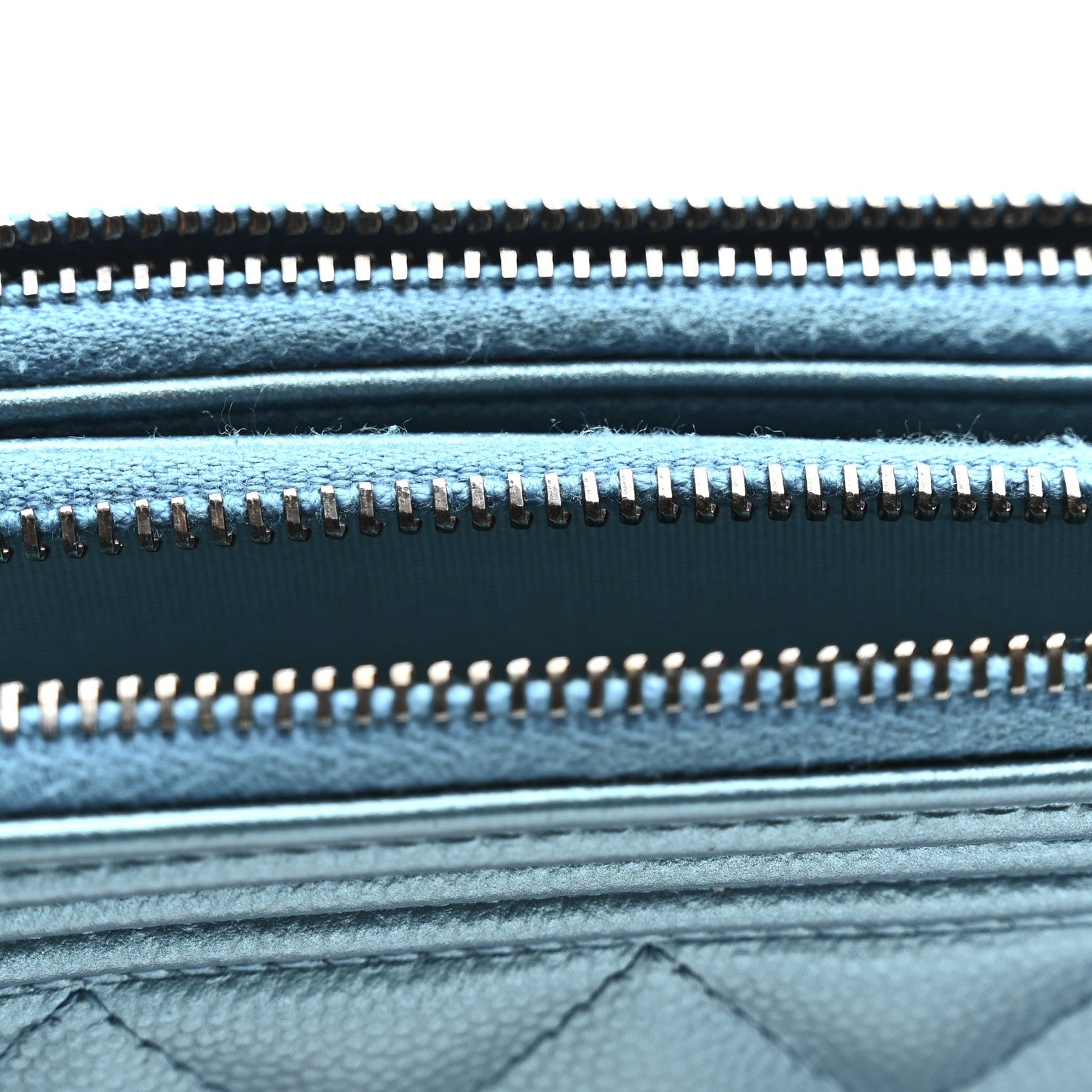 Chanel Metallic Caviar Quilted Small Boy Clutch With Chain Turquoise
