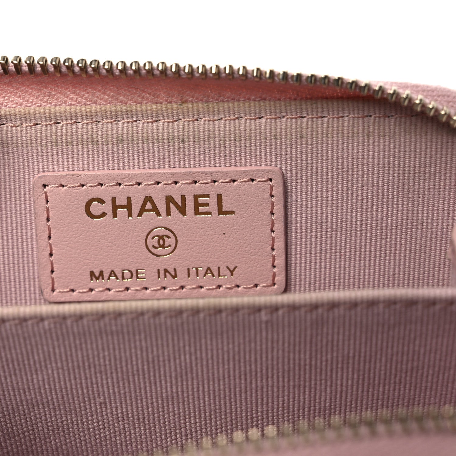 Lambskin Quilted Chanel 19 Vertical Zip Card Holder Wallet Light Pink