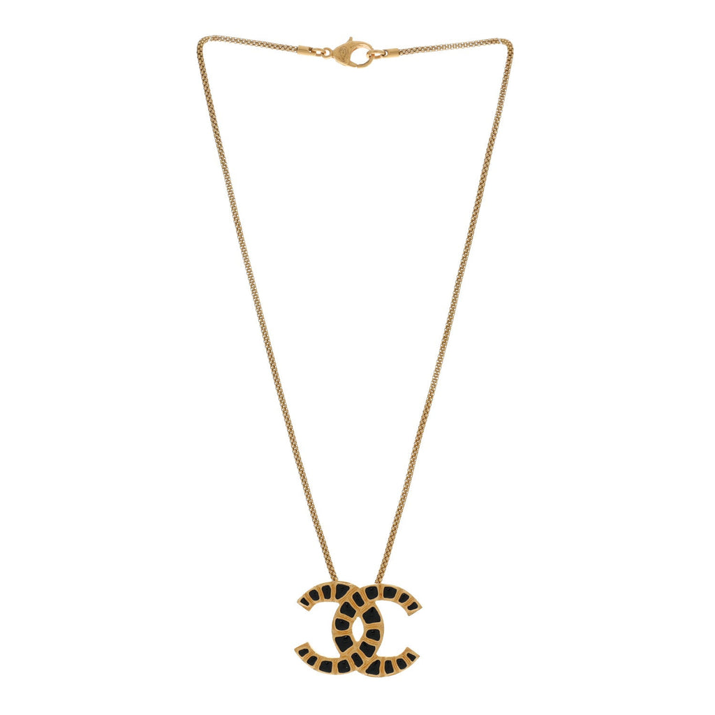 Resin Along The Nile CC Pendant Necklace Gold Black