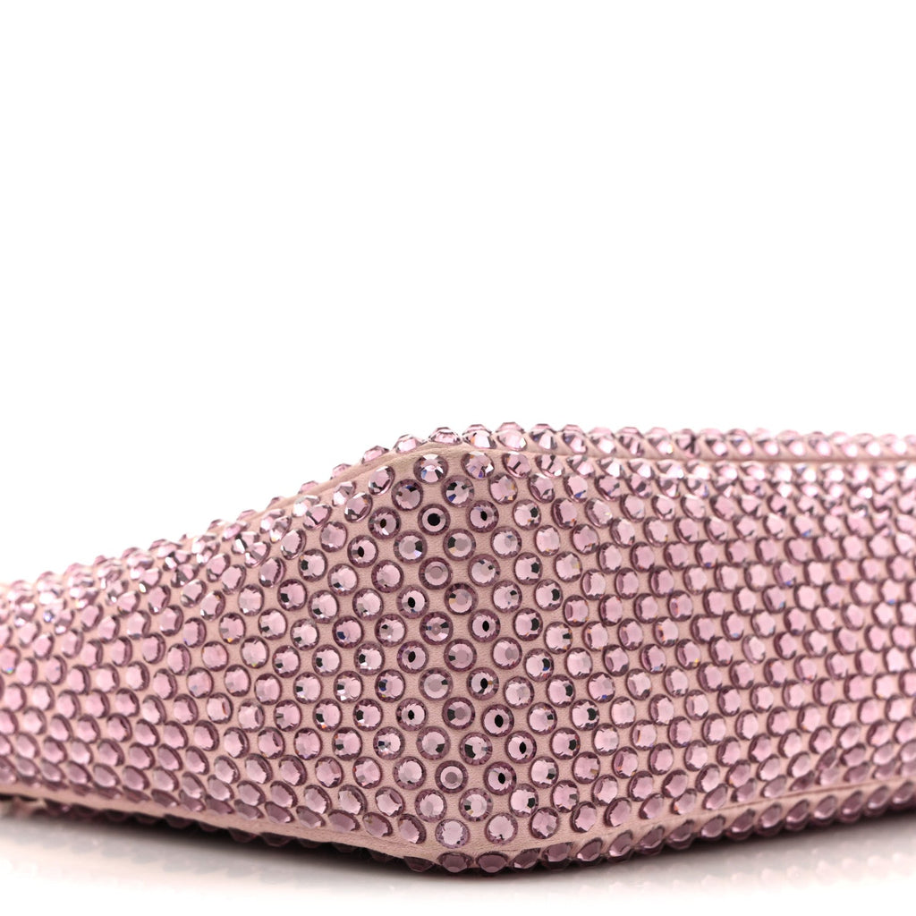 Prada Satin Crystal Mini Re-Edition 2000 Bag Alabastro