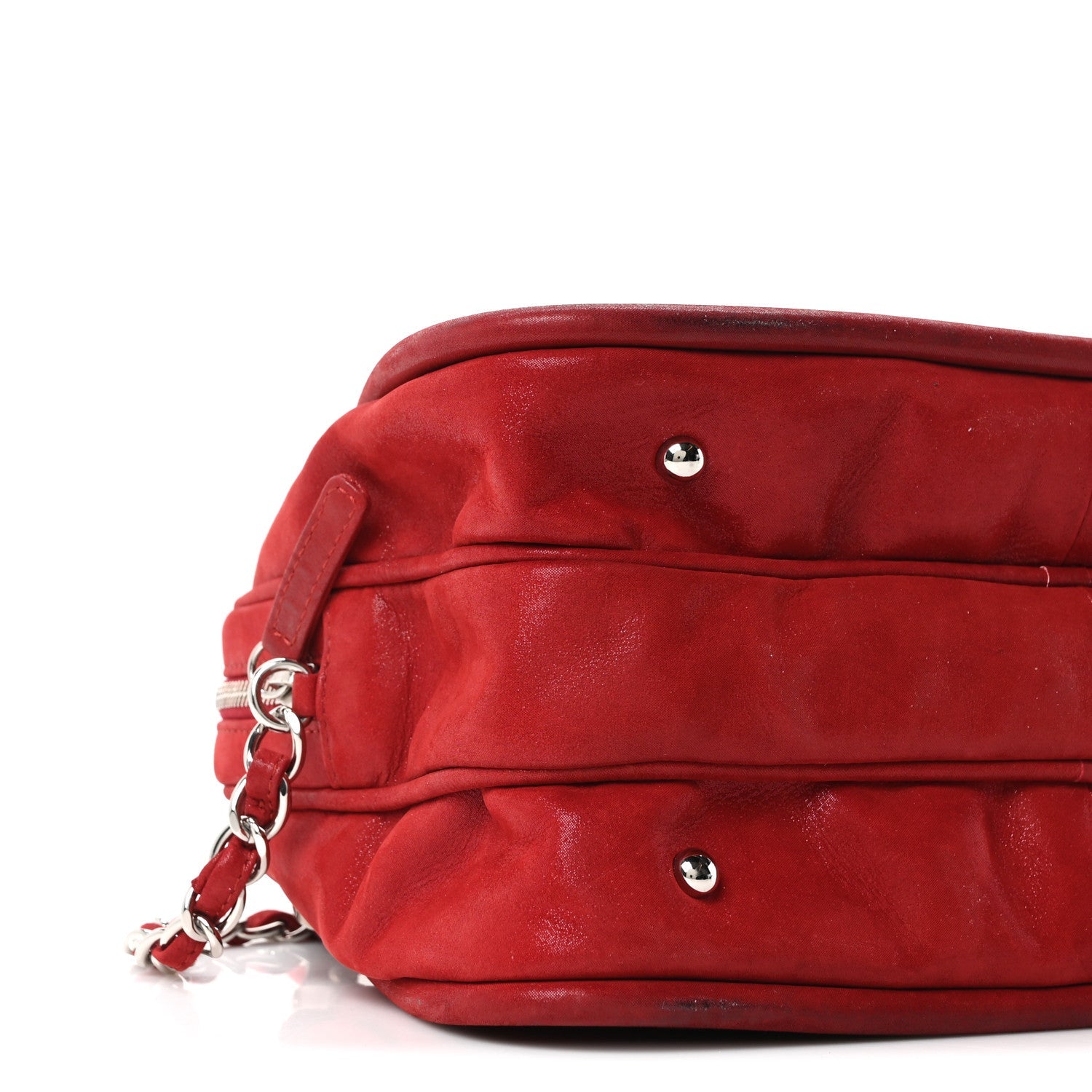 Chanel Iridescent Calfskin Quilted Relax CC Camera Case Red