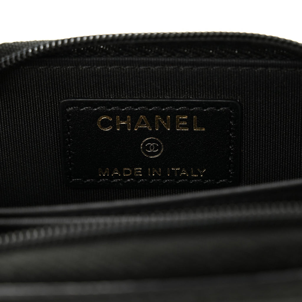 Caviar Timeless CC Zip Around Coin Purse Black