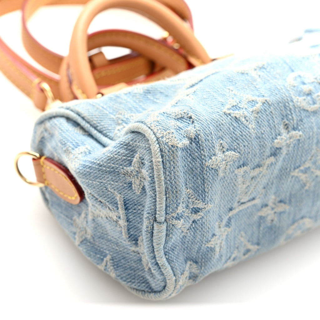 Louis Vuitton Monogram Denim Nano Speedy Sky Blue