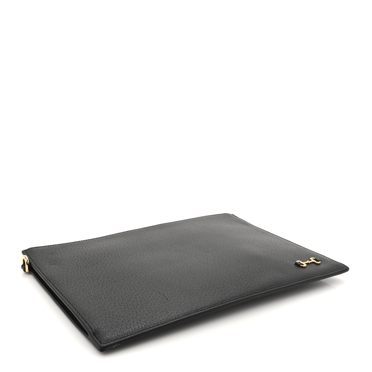 Gucci Calfskin Horsebit 1955 Wristlet Pouch Black