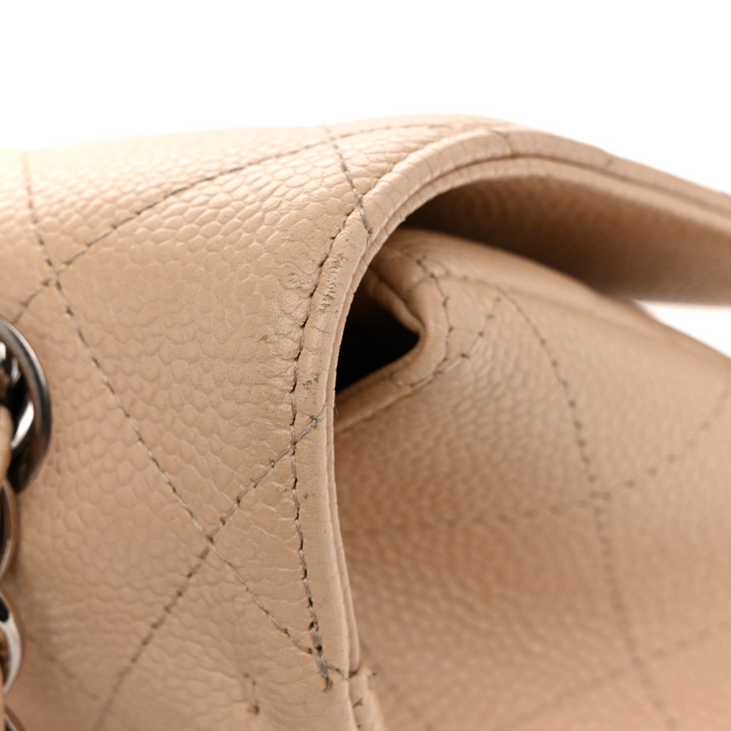 Chanel Caviar Quilted Jumbo Single Flap Beige Clair