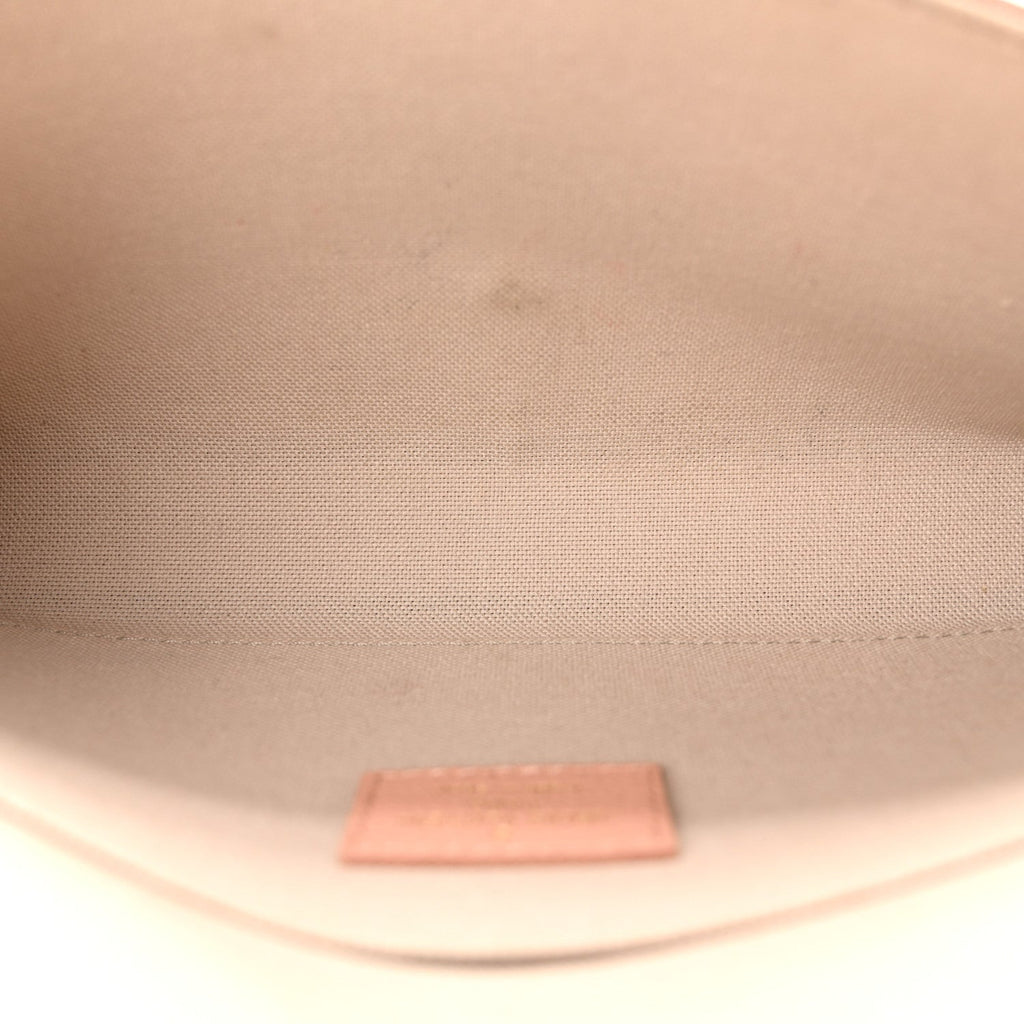 Louis Vuitton Empreinte Monogram Giant Felicie Pochette Chain Wallet Rose Trianon Creme