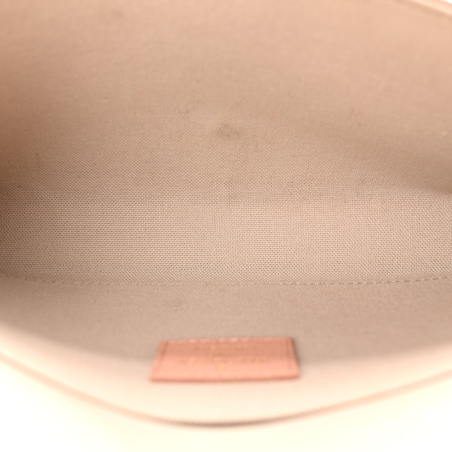 Louis Vuitton Empreinte Monogram Giant Felicie Pochette Chain Wallet Rose Trianon Creme