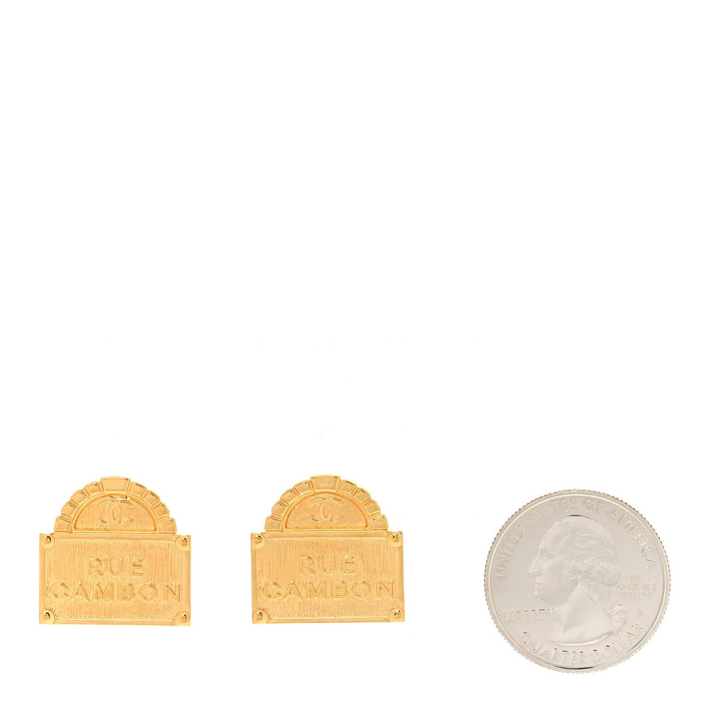 Metal Rue Cambon Earrings Gold