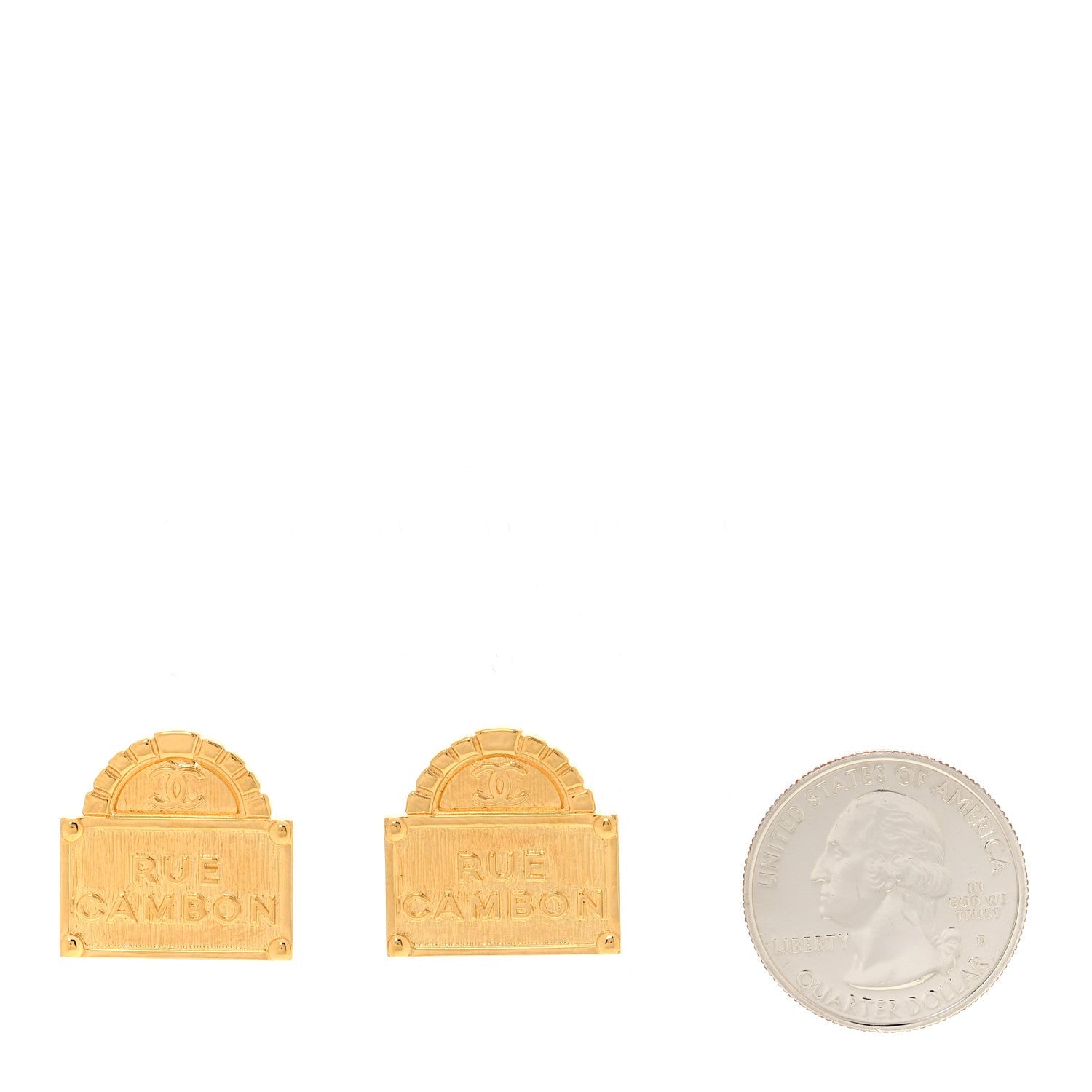 Metal Rue Cambon Earrings Gold