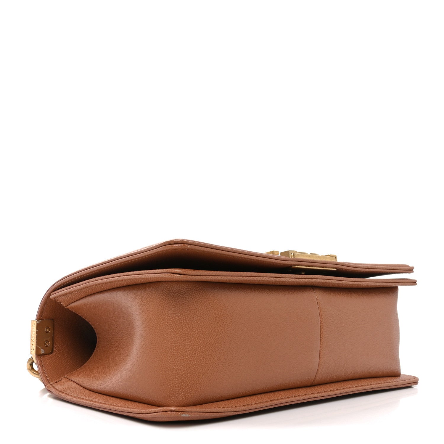 Chanel Caviar Chevron Quilted Medium Boy Flap Brown