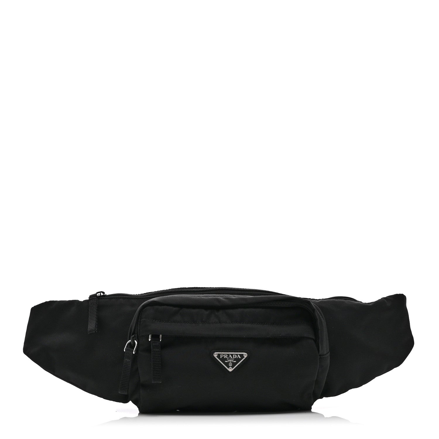 Prada Tessuto Nylon Double Pocket Belt Bag Black