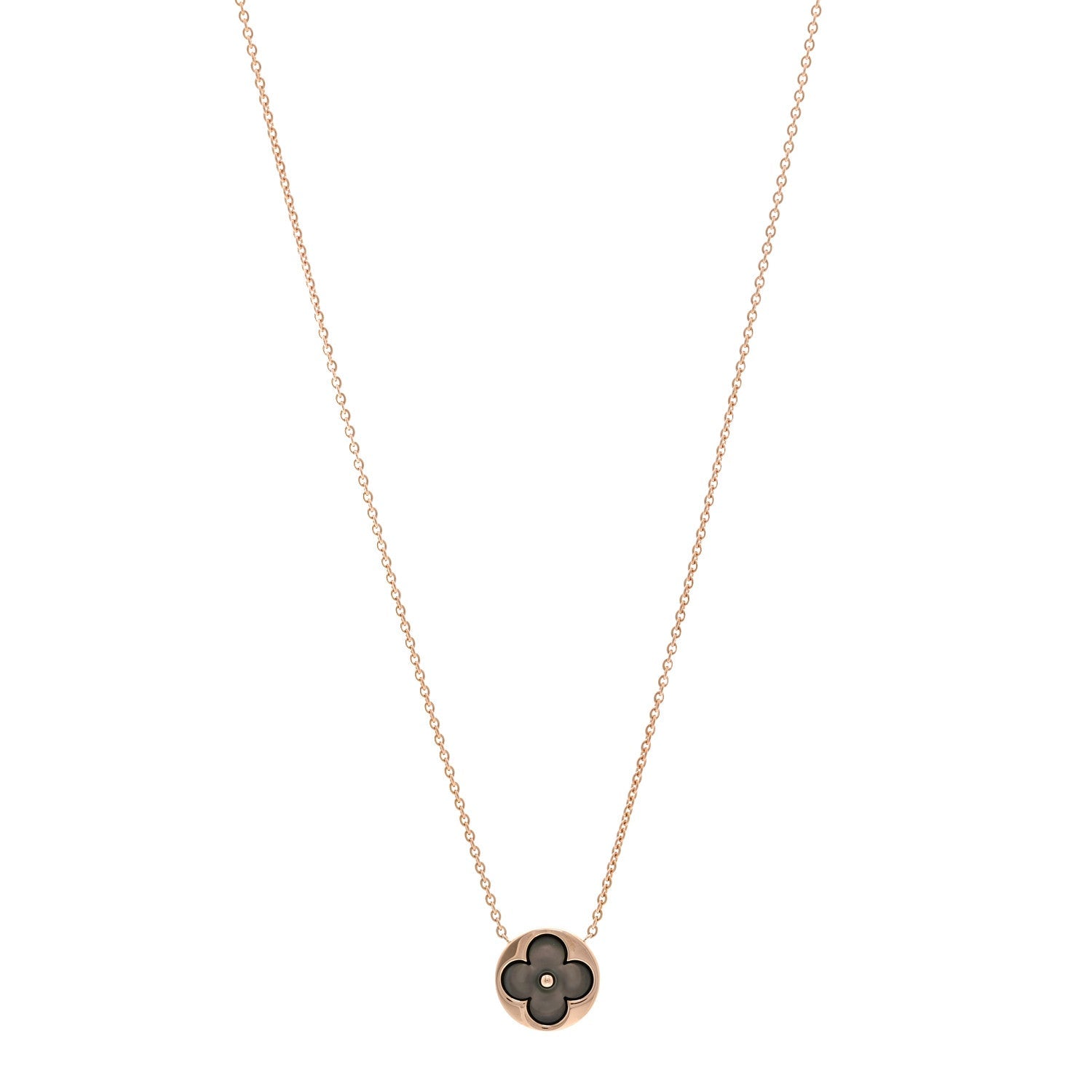 Louis Vuitton 18K Pink Gold Grey Mother Of Pearl Blossom Sun Pendant Necklace