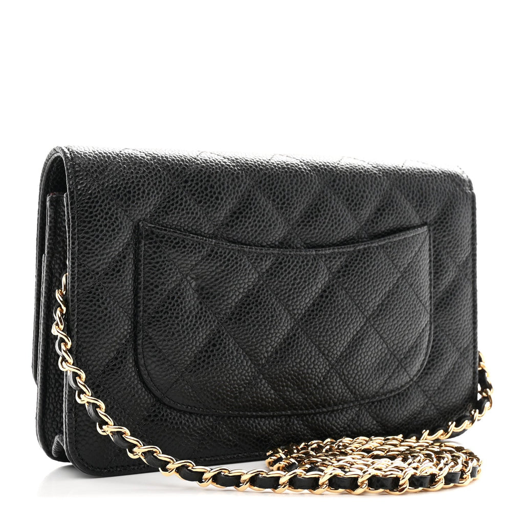 Chanel Caviar Quilted Wallet On Chain WOC Black