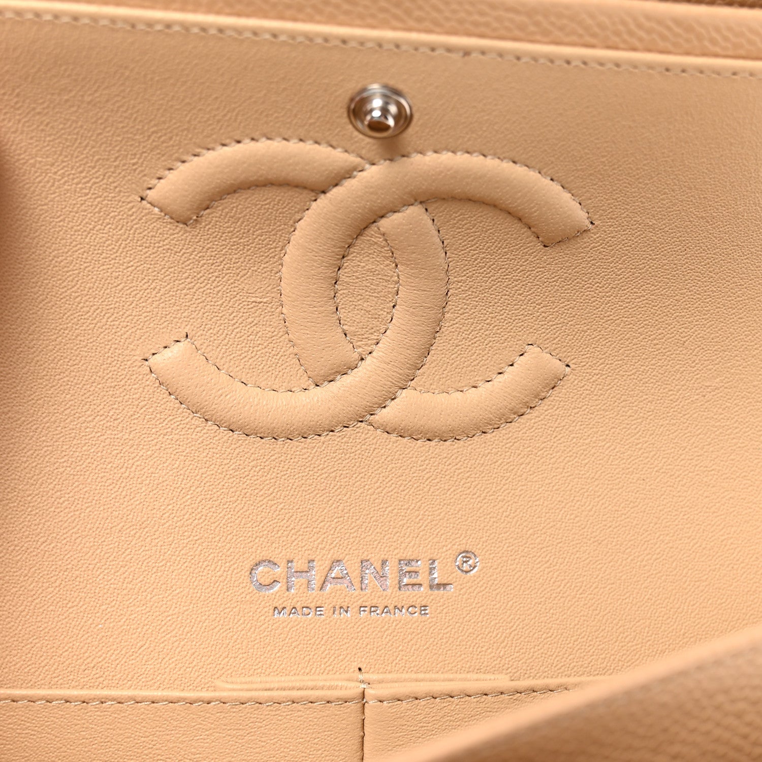 Chanel Caviar Quilted Medium Double Flap Beige