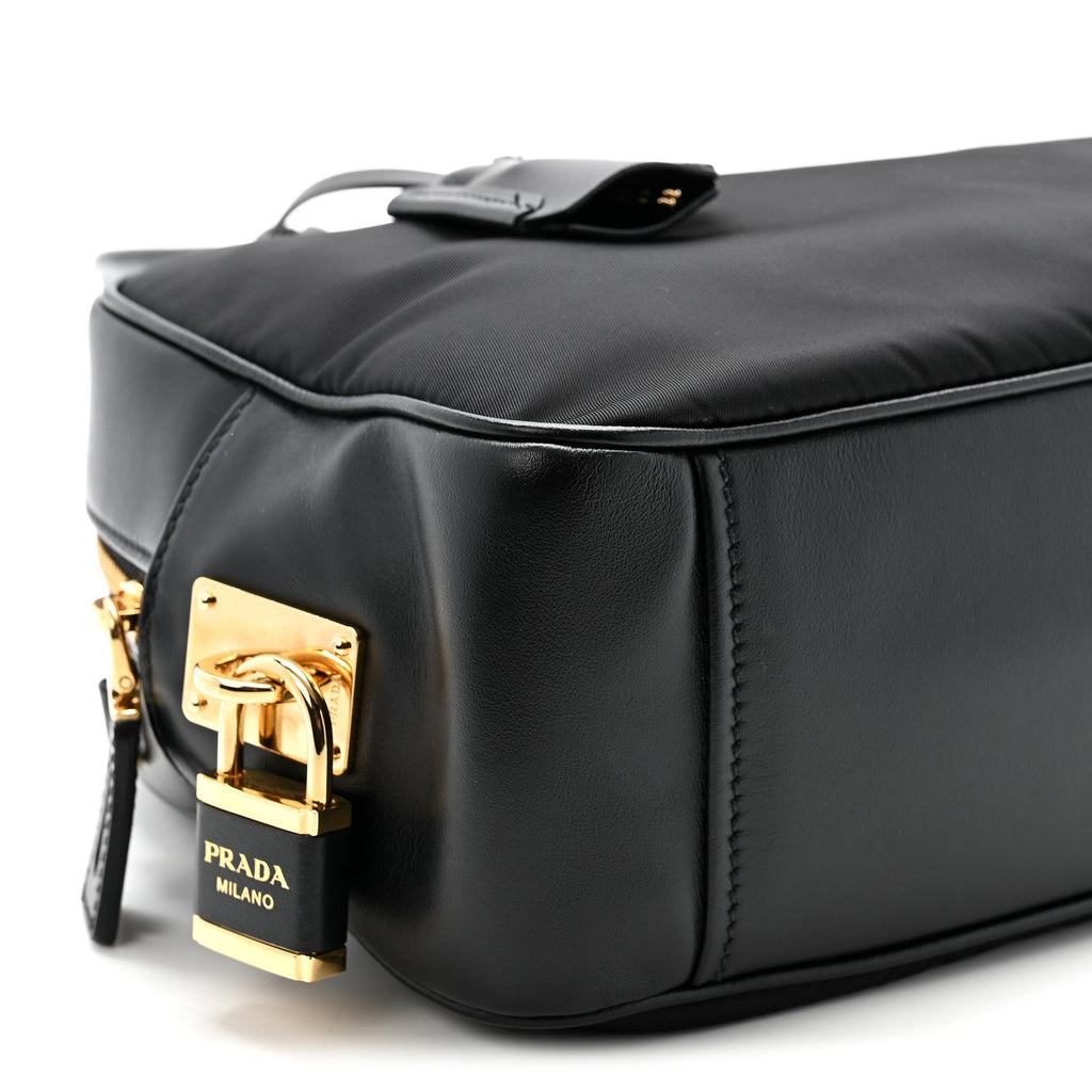 Prada Tessuto Vitello Bauletto Black