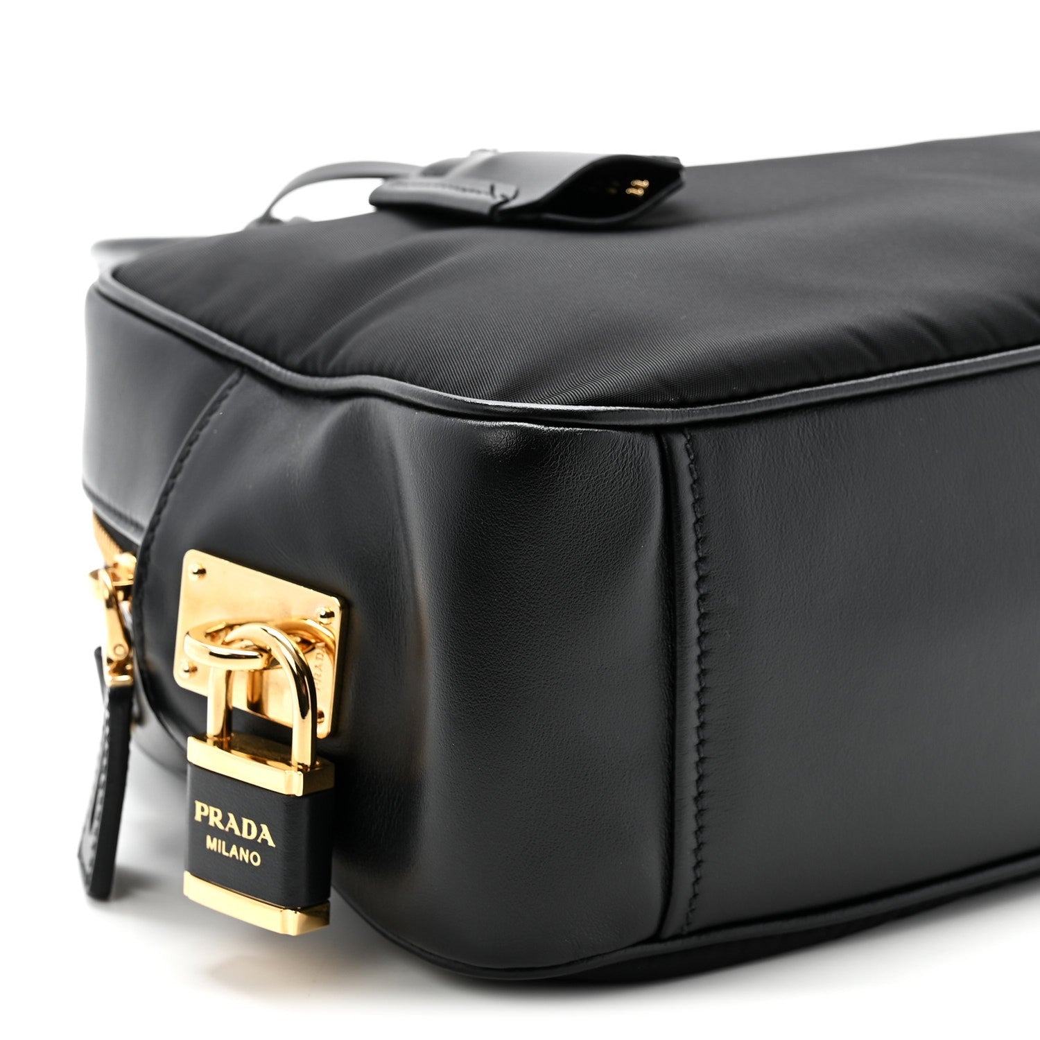 Prada Tessuto Vitello Bauletto Black
