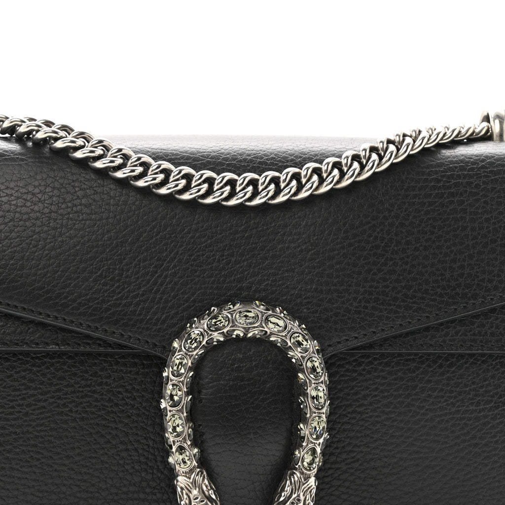Gucci Pebbled Calfskin Small Dionysus Shoulder Bag Black