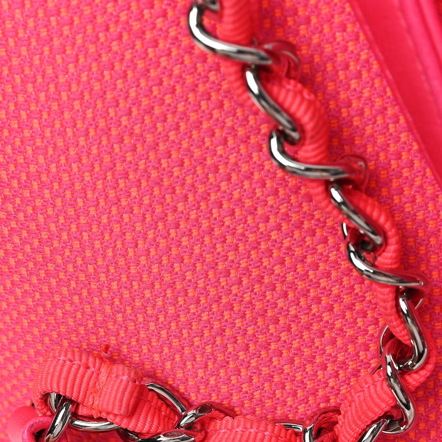 Chanel Canvas Mini Deauville Tote Pink Orange