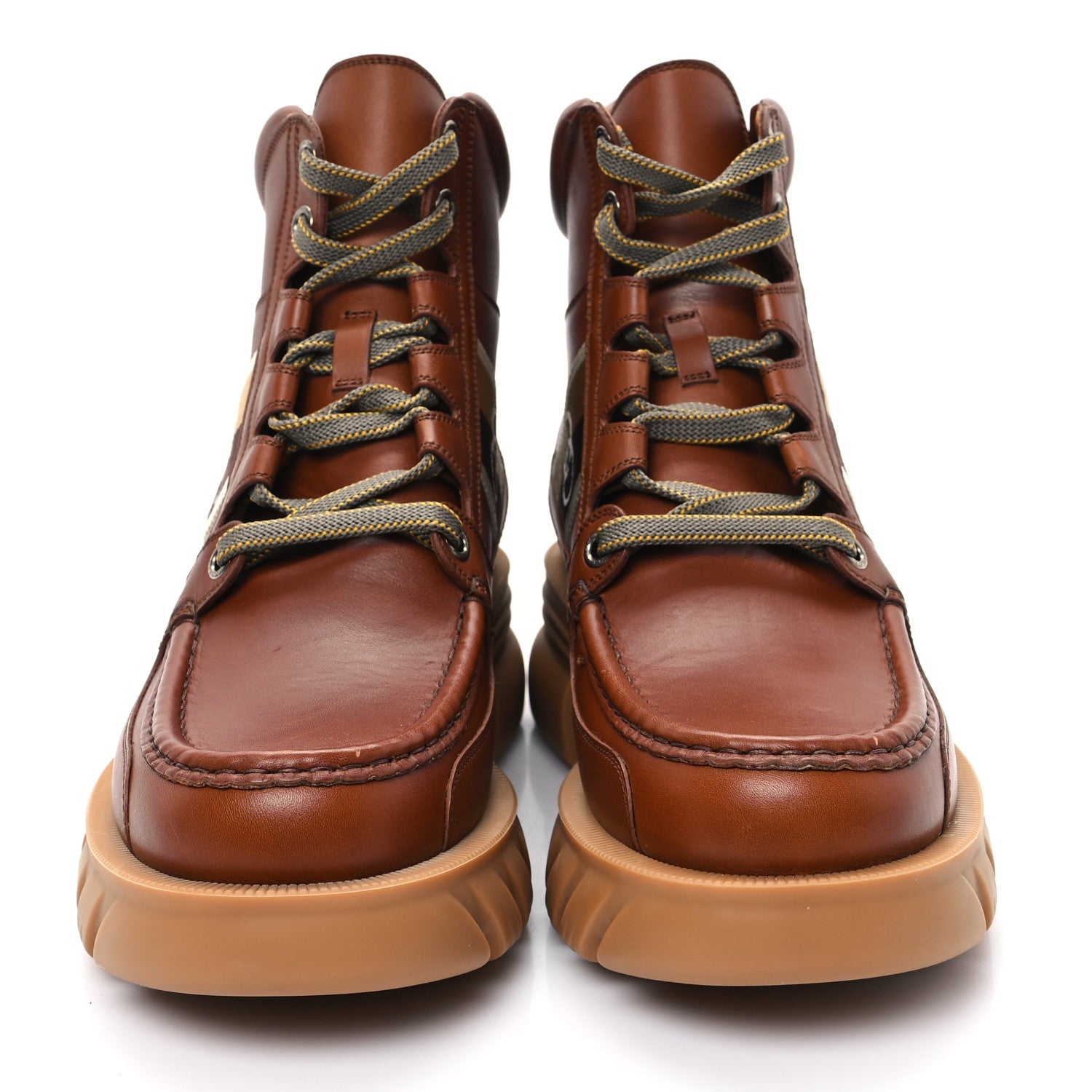 Gucci Quebec Calfskin Web Mens Interlocking G Lace Up Combat Up Combat Boots 8 Cuir Mystic White Ebony Beige