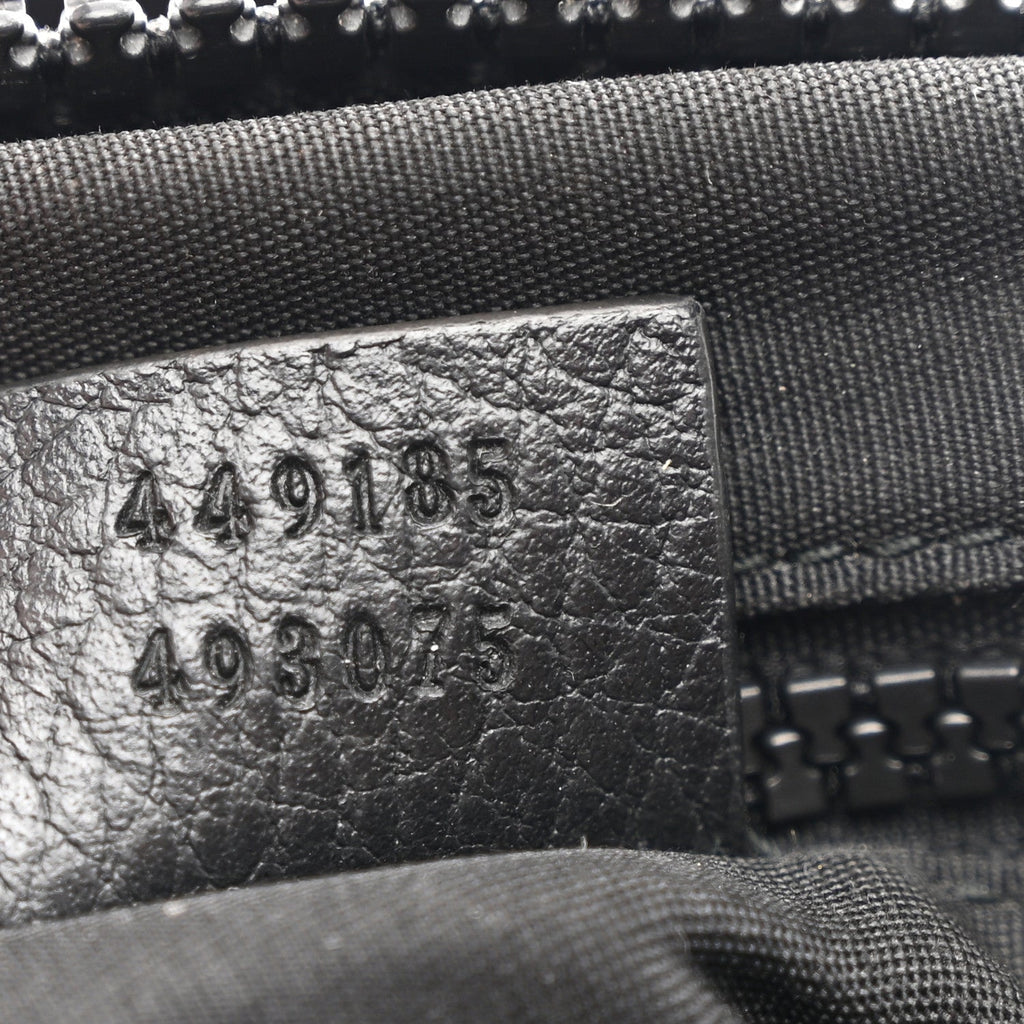 Gucci Nylon Monogram Medium Flat Messenger Bag Black