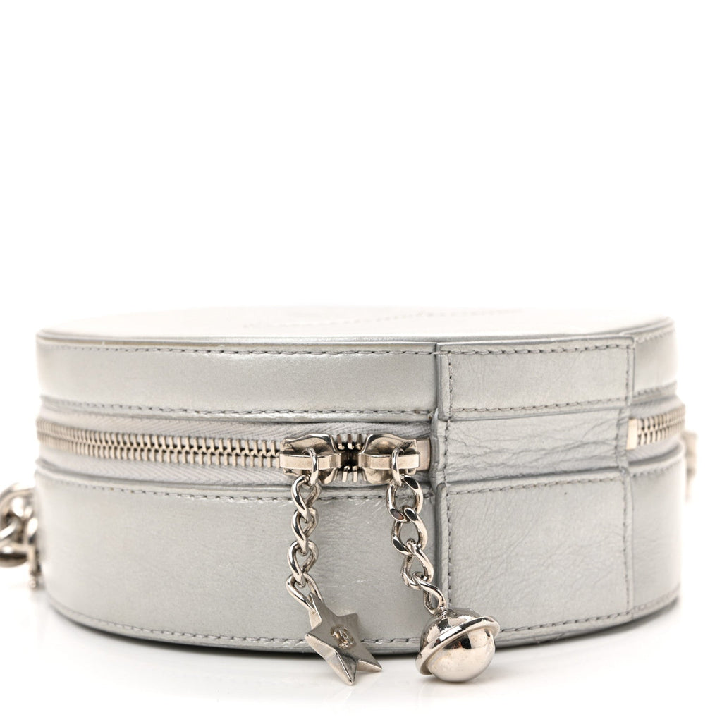 Chanel Metallic Glazed Calfskin Round As Earth Evening Bag Silver