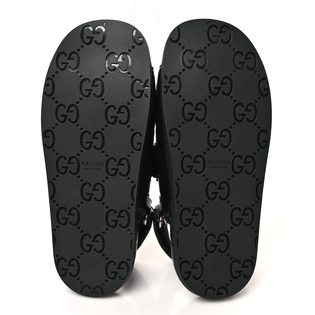 Gucci Guccissima GG Embossed Womens Sandals 36.5 Black