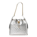 Chanel Metallic Caviar Quilted Medium Chanel 25 Handbag Silver