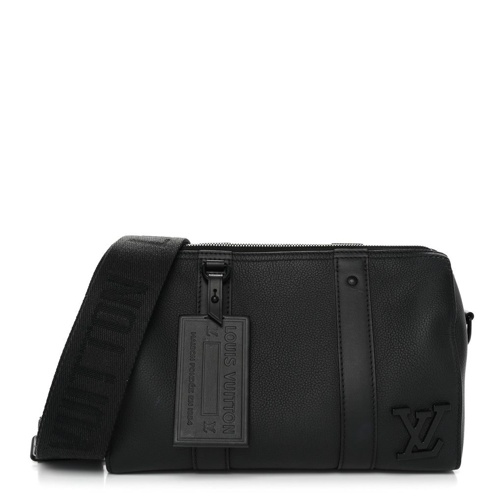 Louis Vuitton Grained Calfskin Aerogram City Keepall Black