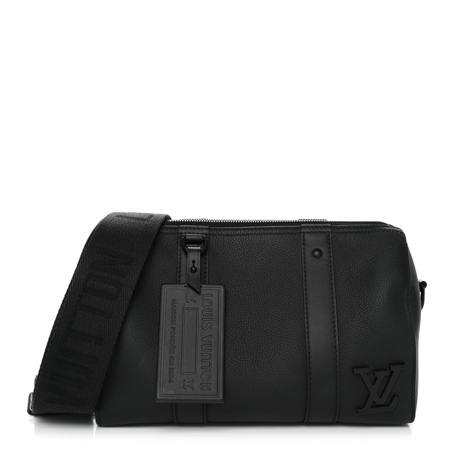 Louis Vuitton Grained Calfskin Aerogram City Keepall Black