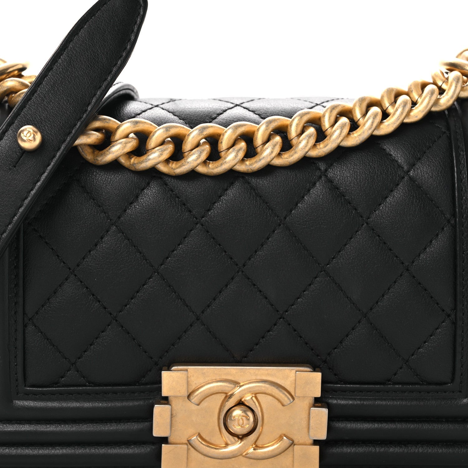 Chanel Lambskin Quilted Small Boy Flap Black