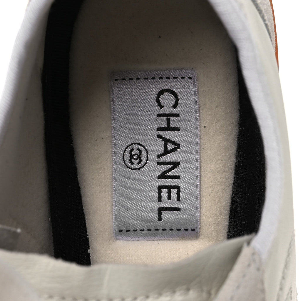 Calfskin Suede Womens CC Sneakers 39 White