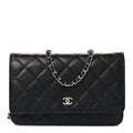 Chanel Caviar Quilted Wallet on Chain WOC Black