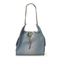 Chanel Washed Denim Quilted Medium Chanel 25 Handbag Blue