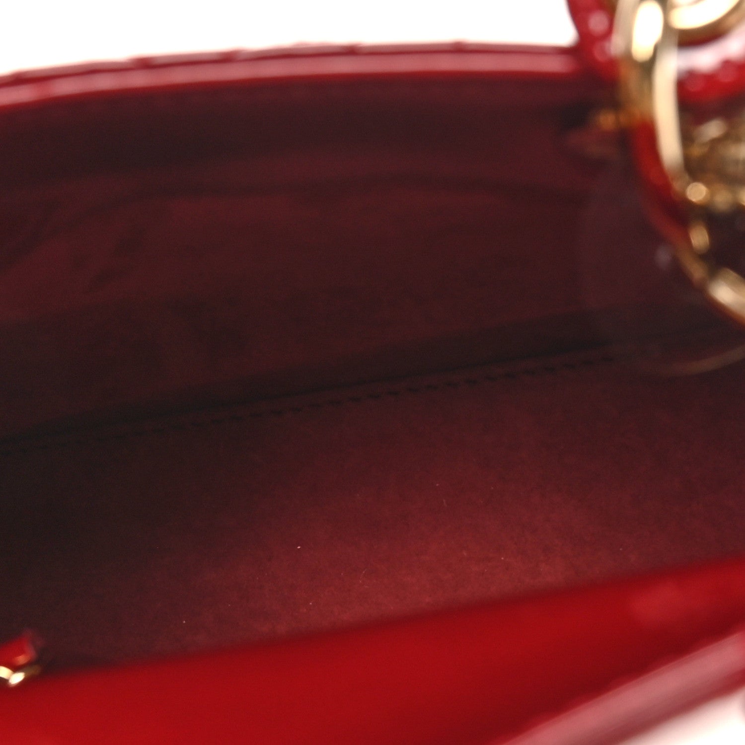 Christian Dior Patent Cannage Mini Lady Dior Red