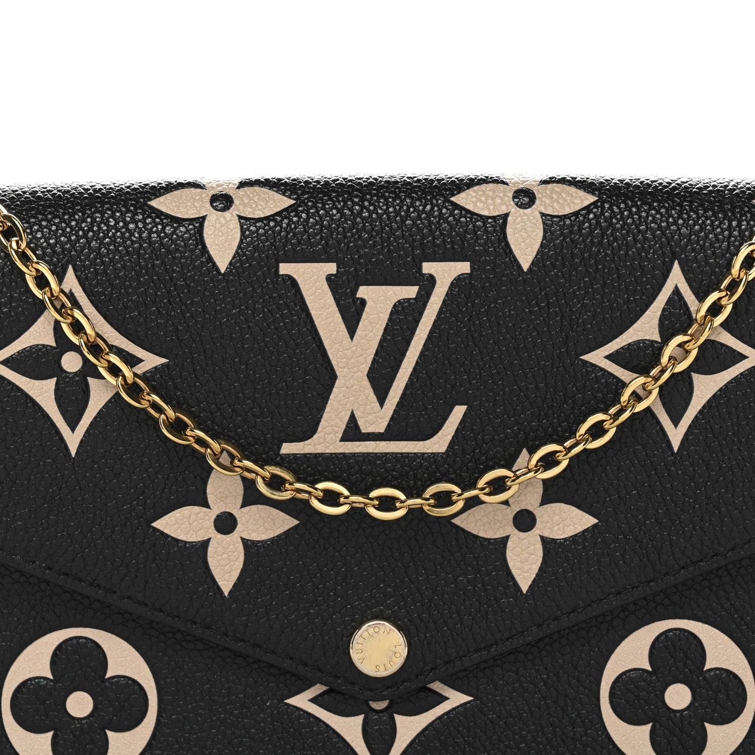 Louis Vuitton Empreinte Monogram Giant Felicie Pochette Black Beige