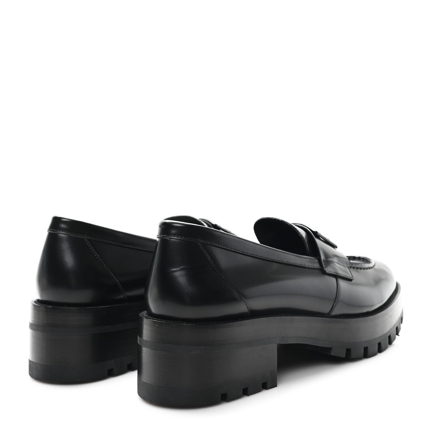 Calfskin Metal CC Loafers 40.5 Black