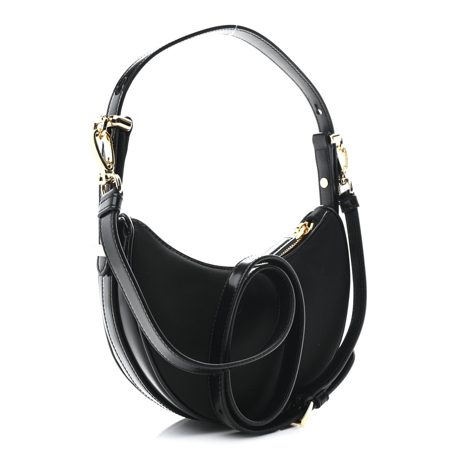 Prada Re-Nylon Spazzolato Mini Arque Shoulder Bag Black