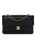 Chanel Lambskin Quilted Small Double Flap Black
