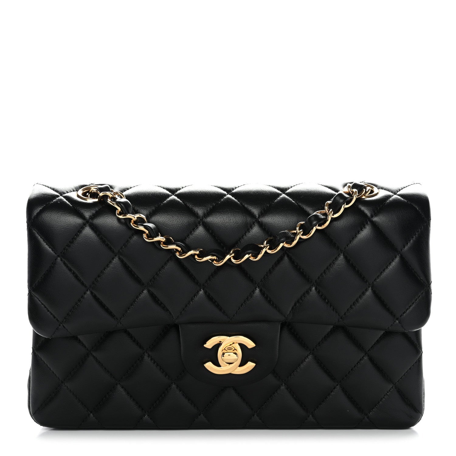 Chanel Lambskin Quilted Small Double Flap Black