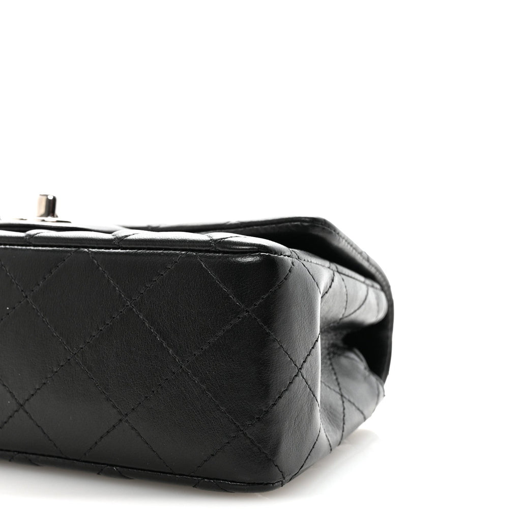 Chanel Lambskin Quilted Mini Rectangular Flap Black