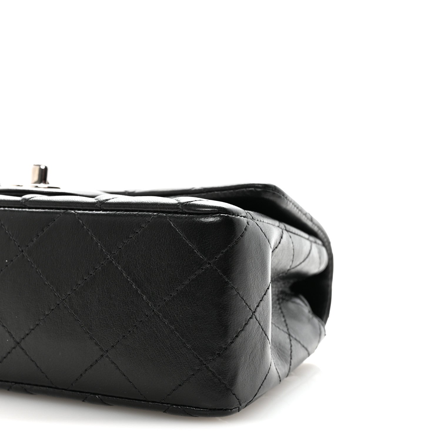Chanel Lambskin Quilted Mini Rectangular Flap Black