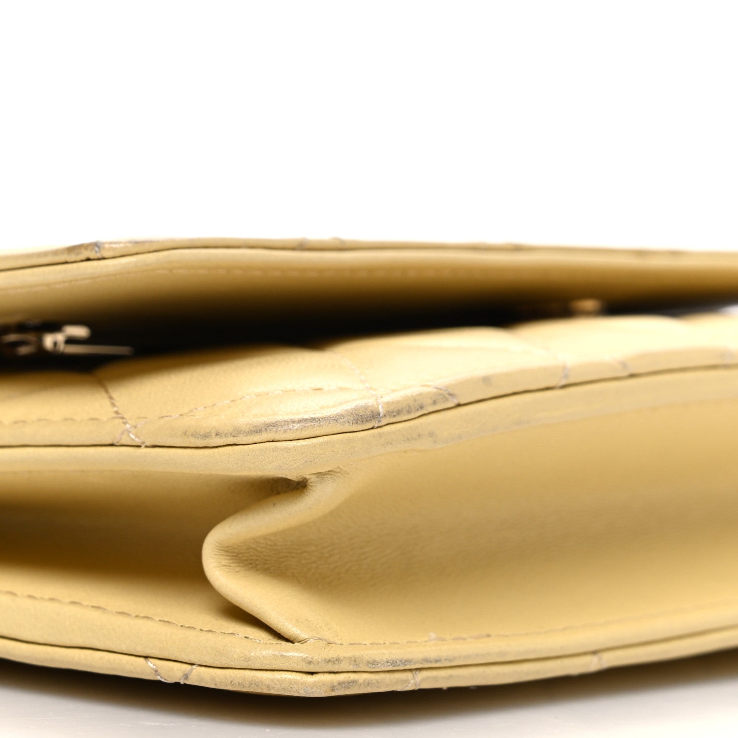 Chanel Lambskin Quilted Enamel Wallet On Chain WOC Yellow