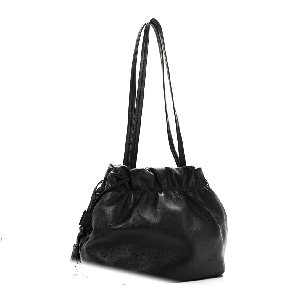 Prada Nappa Drawstring Tote Black